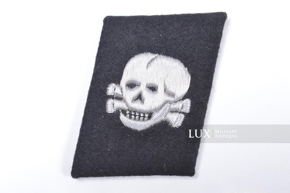 Rare Waffen-SS officers Totenkopf bullion collar tab « vertical » - photo 4