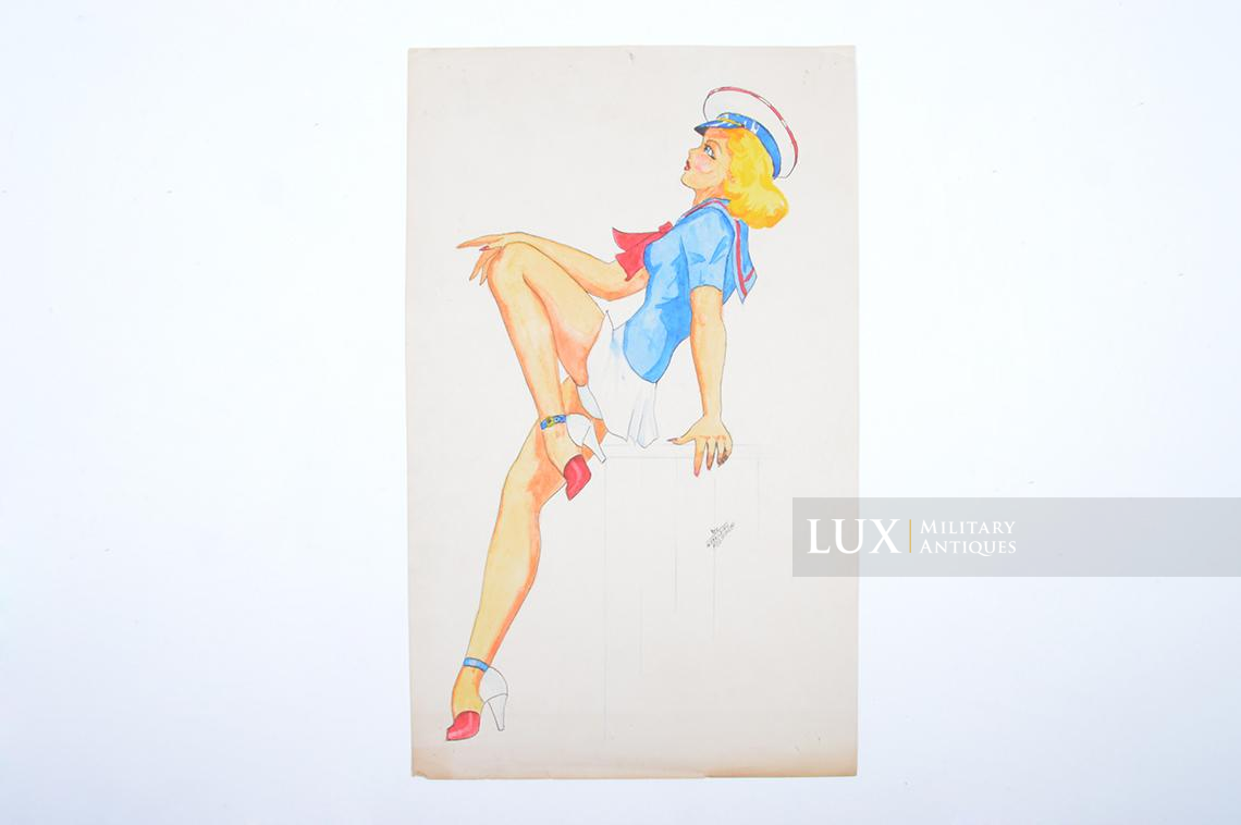 Aquarelle d’époque d’une pin-up dans le style « VARGAS » - photo 4