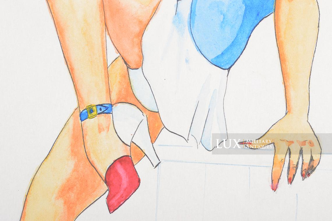 Aquarelle d’époque d’une pin-up dans le style « VARGAS » - photo 9