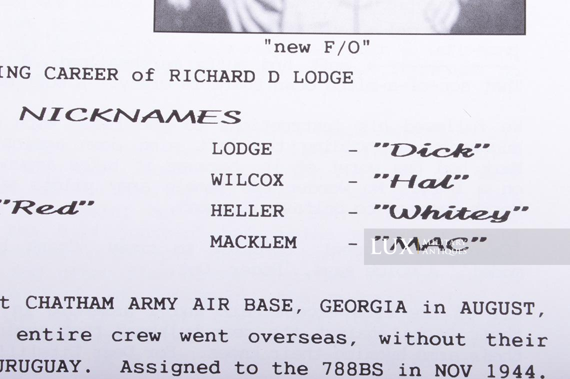 USAAF type A-2 Painted Flight Jacket « LT. RICHARD D. LODGE » Grouping , 859th Bomb Squadron , 8th Air Force , ETO - photo 63