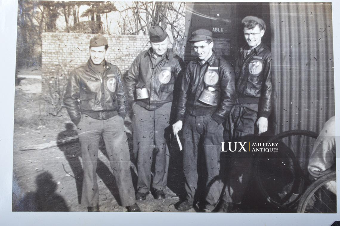 USAAF type A-2 Painted Flight Jacket « LT. RICHARD D. LODGE » Grouping , 859th Bomb Squadron , 8th Air Force , ETO - photo 95