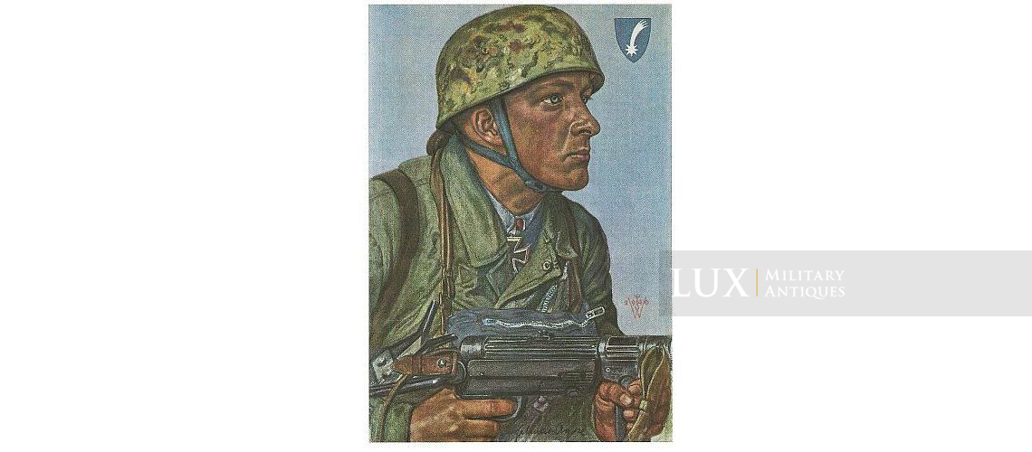 German paratrooper « Fallschirmjäger » gas mask carrying bag in rare blue fabric. - photo 8