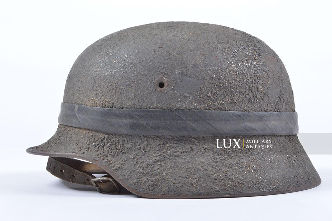 Casque M40 Luftwaffe bétonné avec bande caoutchouc, Normandie - photo 10