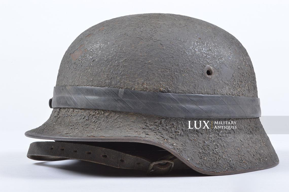 Casque M40 Luftwaffe bétonné avec bande caoutchouc, Normandie - photo 9