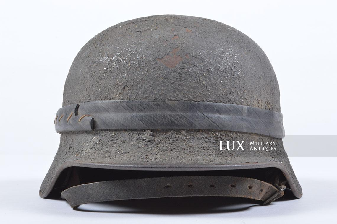 Casque M40 Luftwaffe bétonné avec bande caoutchouc, Normandie - photo 8