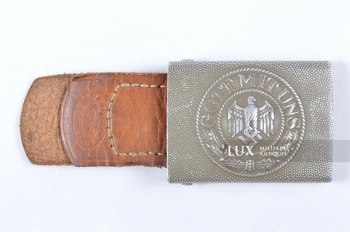 Early green painted aluminium Heer belt buckle, dated 1938 - photo 4