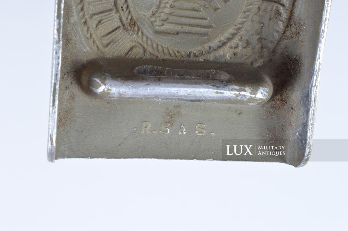 Early green painted aluminium Heer belt buckle, dated 1938 - photo 13