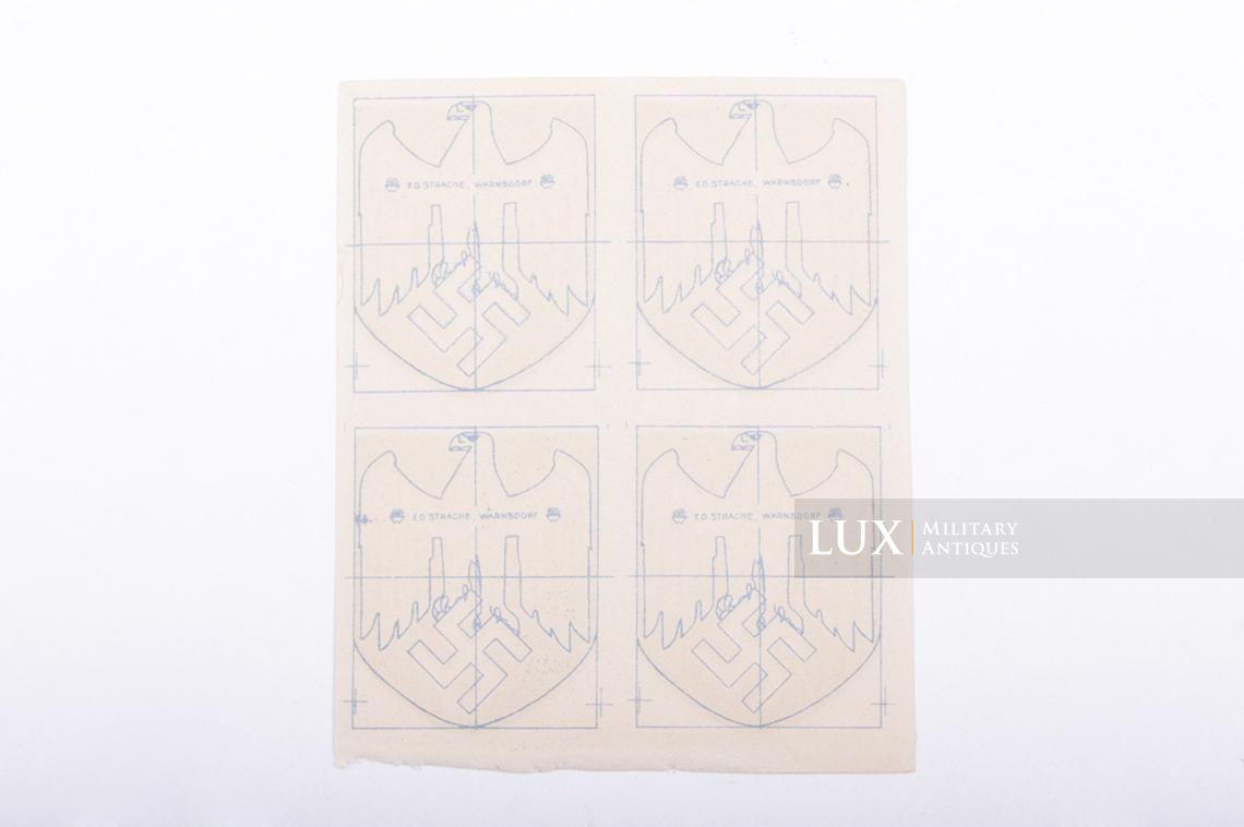 German unapplied Heer combat helmet decals « ED STRACHE / WARNSDORF » - photo 4
