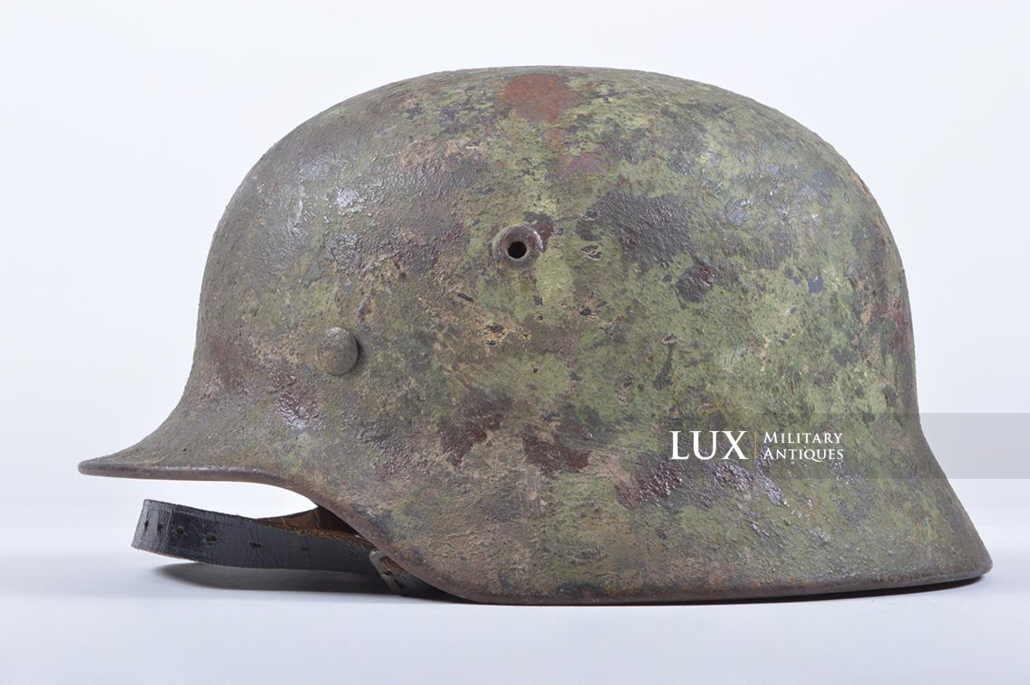 M40 Luftwaffe three-tone heavy brush painted camouflage helmet - photo 4