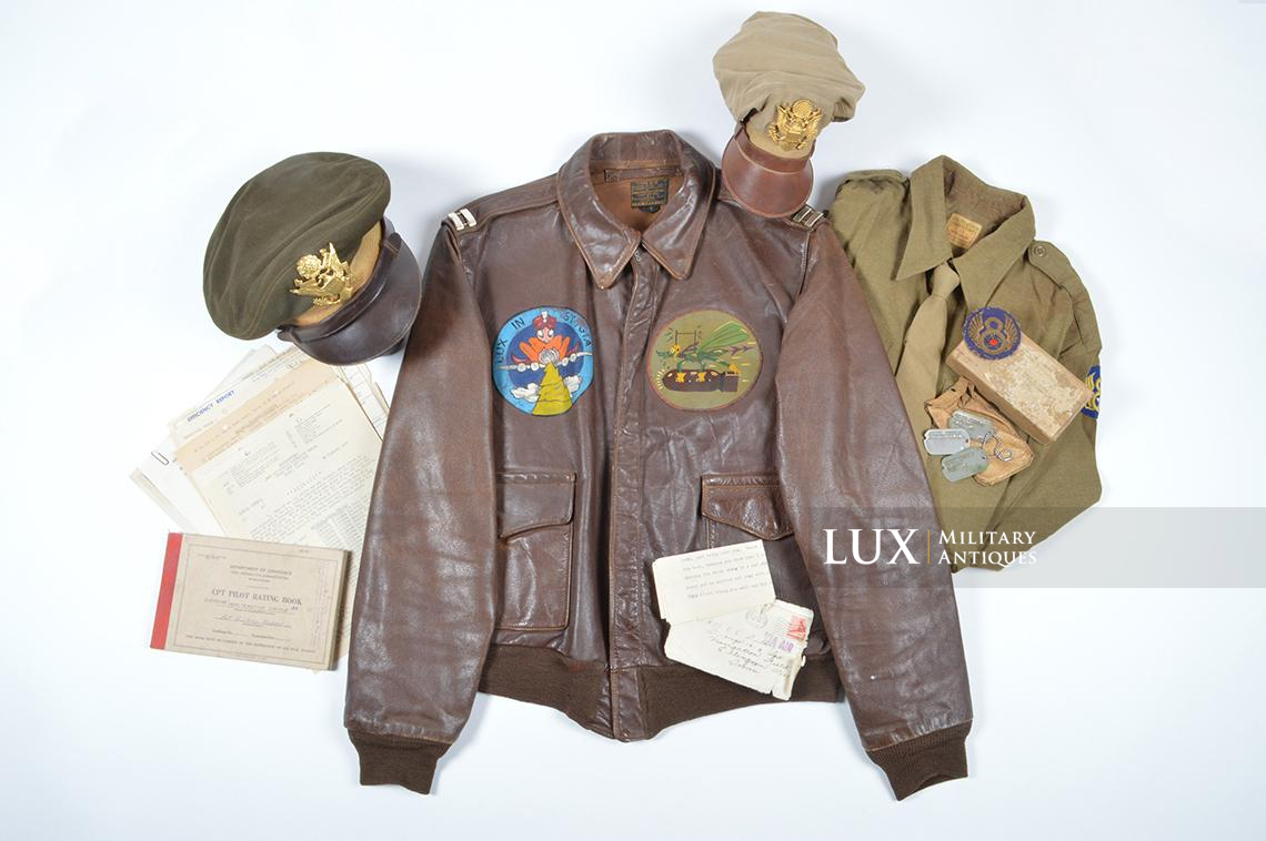 USAAF type A-2 painted flight jacket « Lt Robert L. Gilkey » Grouping , 486th Bomb Group Heavy / 835th Bomb Squadron , 8th Air Force , ETO - photo 4