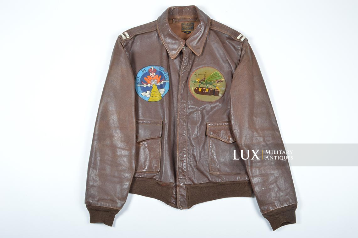 USAAF type A-2 painted flight jacket « Lt Robert L. Gilkey » Grouping , 486th Bomb Group Heavy / 835th Bomb Squadron , 8th Air Force , ETO - photo 7