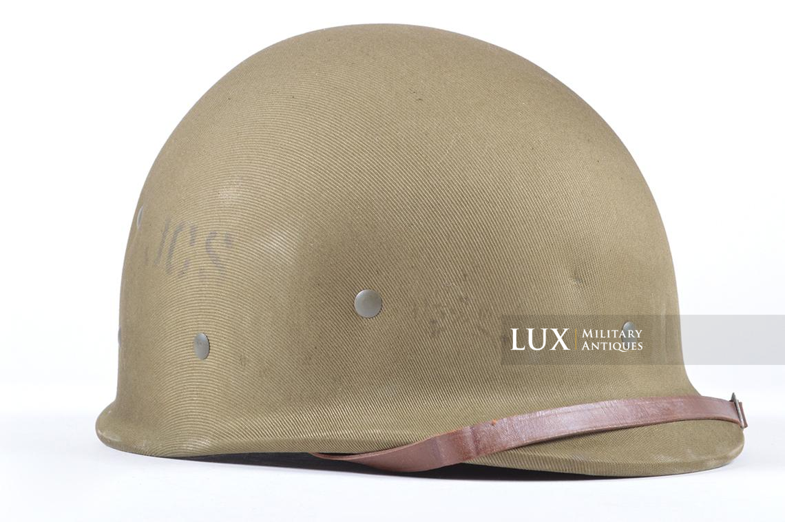 Early WWII USM1 helmet & liner set, named - photo 30