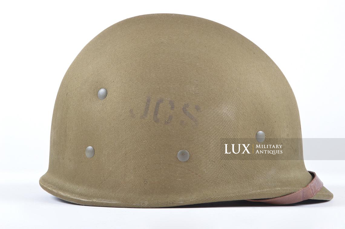 Early WWII USM1 helmet & liner set, named - photo 31