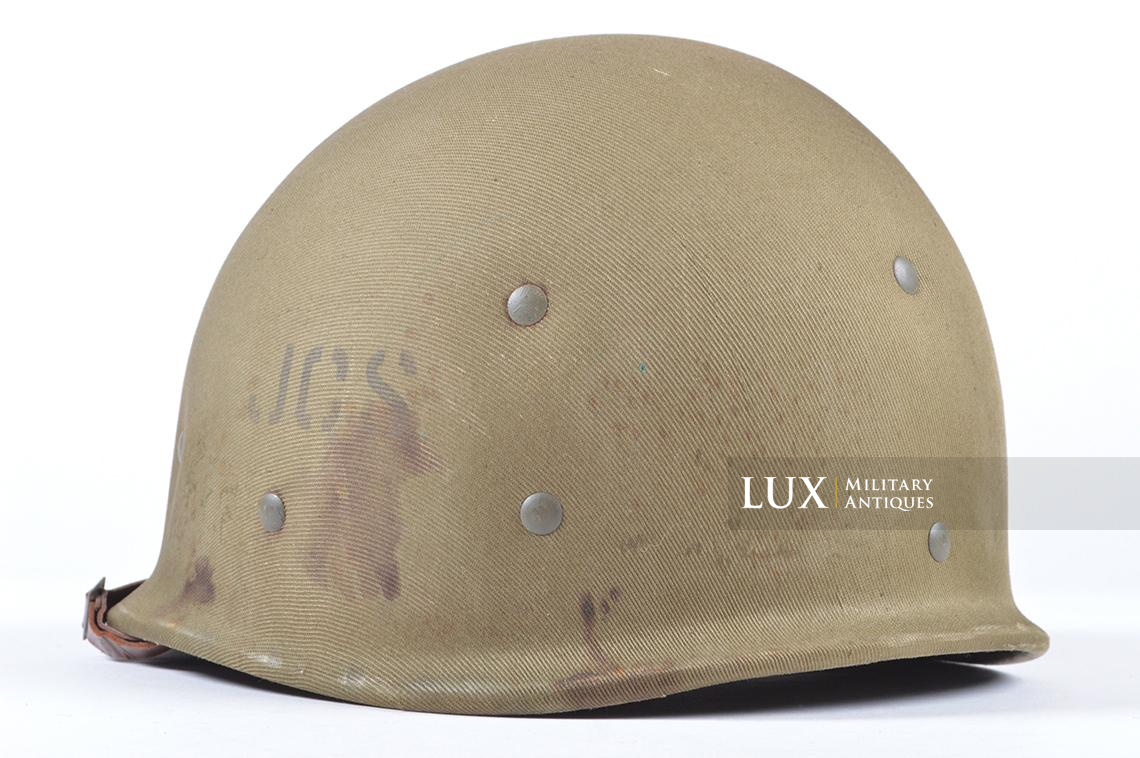 Early WWII USM1 helmet & liner set, named - photo 34