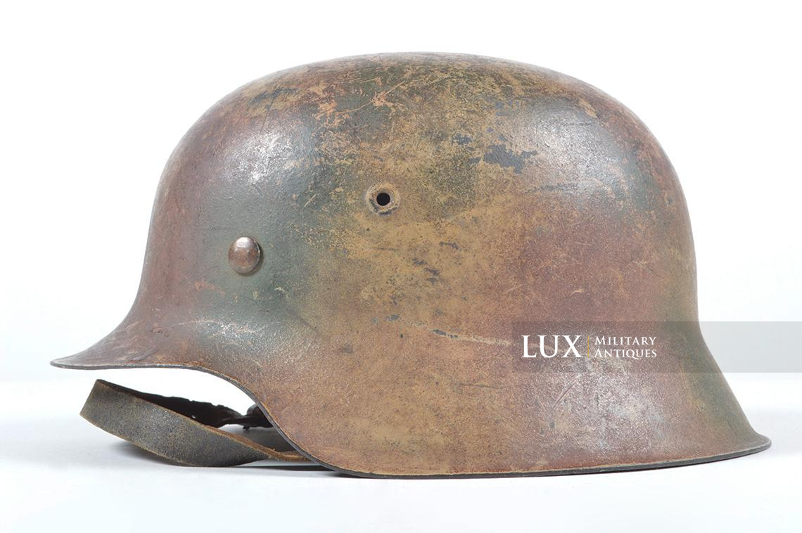 M42 Luftwaffe 3-tone « Normandy » camouflage helmet, named - photo 4