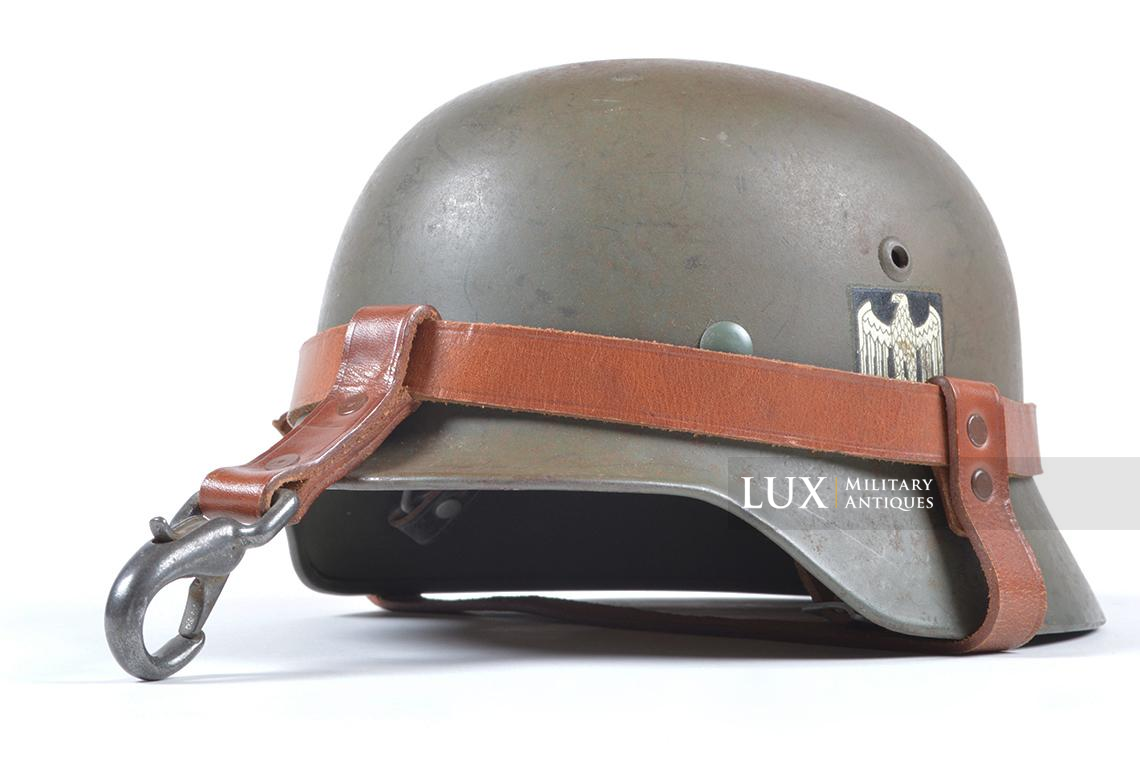 M35 Heer single decal combat helmet with leather carrier rig - photo 7