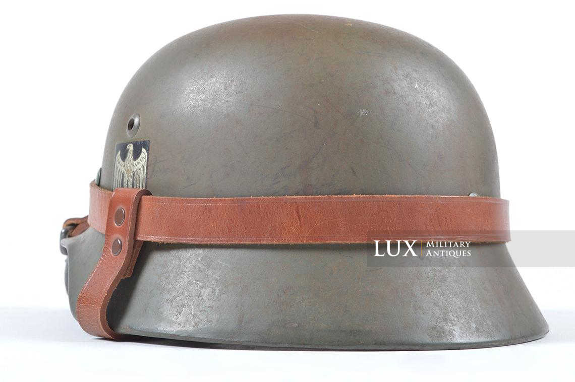 M35 Heer single decal combat helmet with leather carrier rig - photo 13