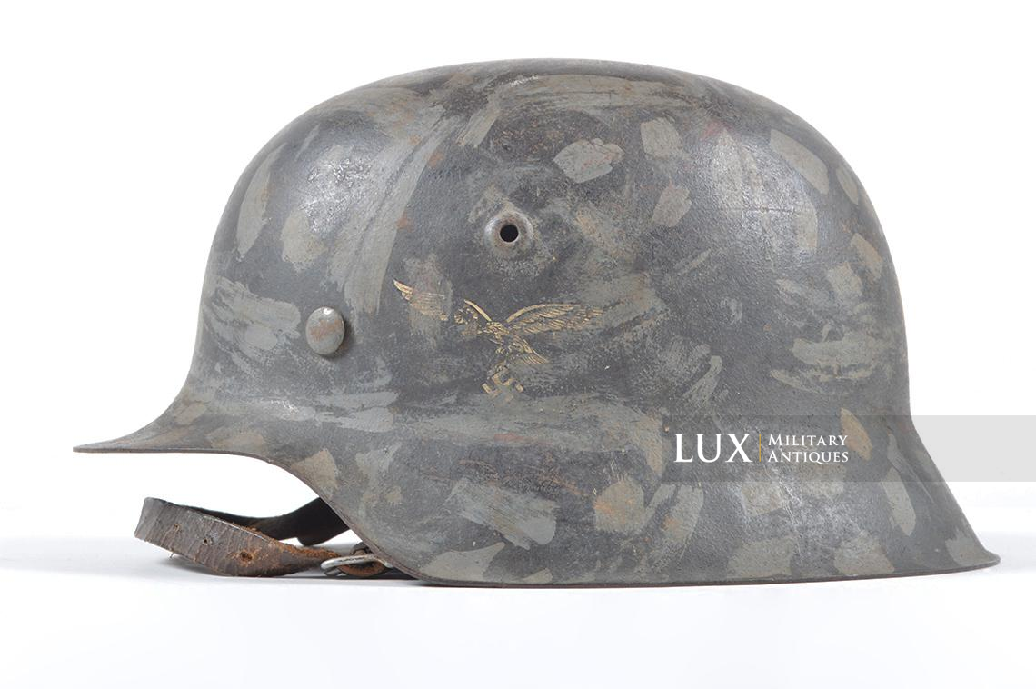 M42 Luftwaffe brush painted camouflage helmet, ex-netted - photo 4