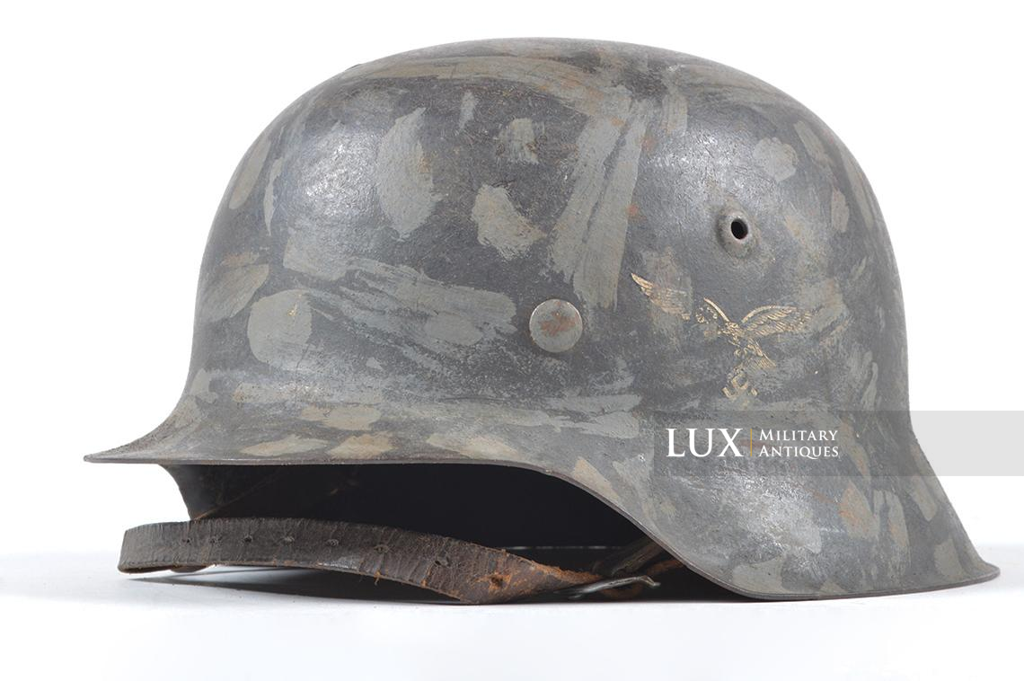 M42 Luftwaffe brush painted camouflage helmet, ex-netted - photo 7