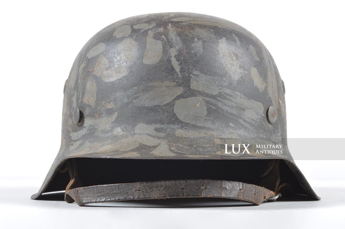 M42 Luftwaffe brush painted camouflage helmet, ex-netted - photo 8