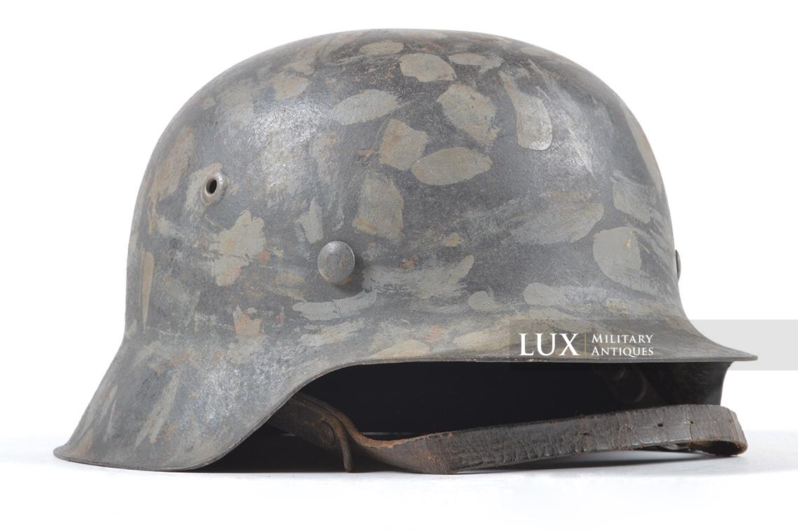 M42 Luftwaffe brush painted camouflage helmet, ex-netted - photo 9