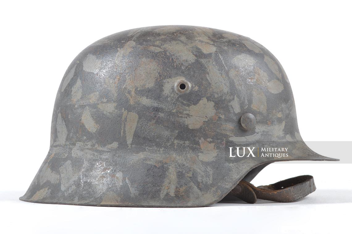 M42 Luftwaffe brush painted camouflage helmet, ex-netted - photo 10