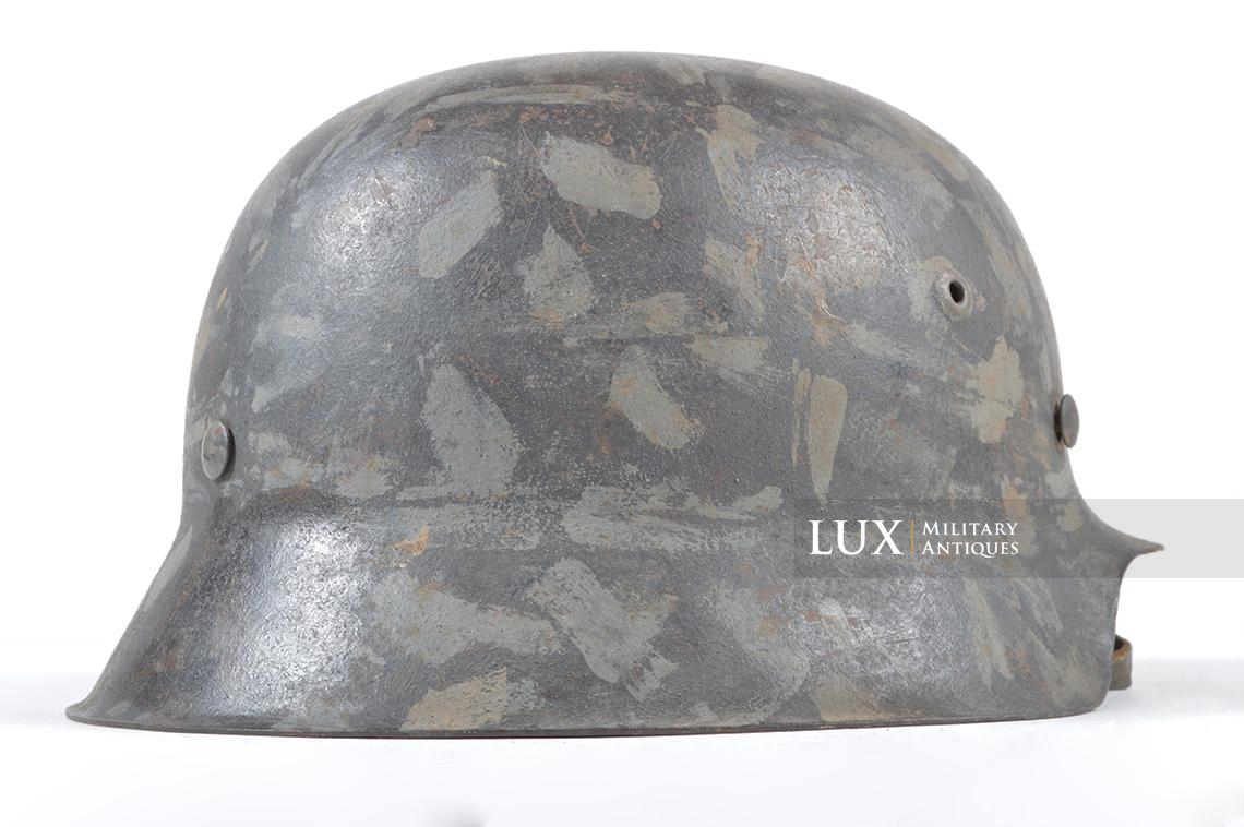 M42 Luftwaffe brush painted camouflage helmet, ex-netted - photo 11