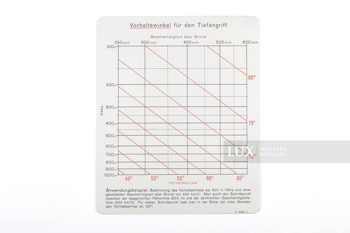 Tableau recto/verso de calcul d’angle de tir Luftwaffe - photo 4