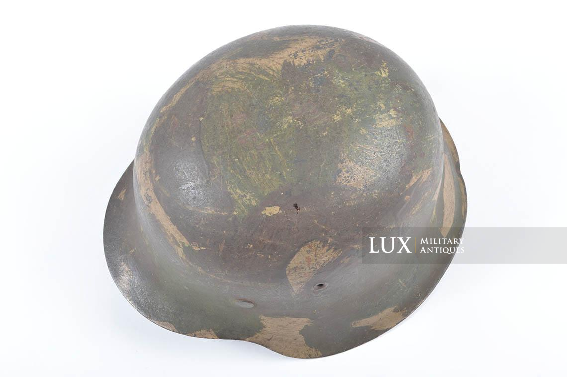 M42 Heer brush three-tone « Normandy » camouflage helmet, named - photo 14