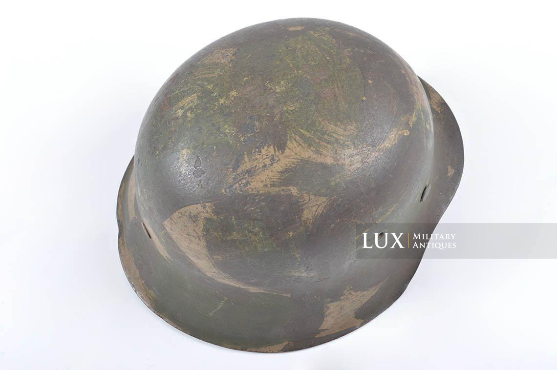 M42 Heer brush three-tone « Normandy » camouflage helmet, named - photo 15
