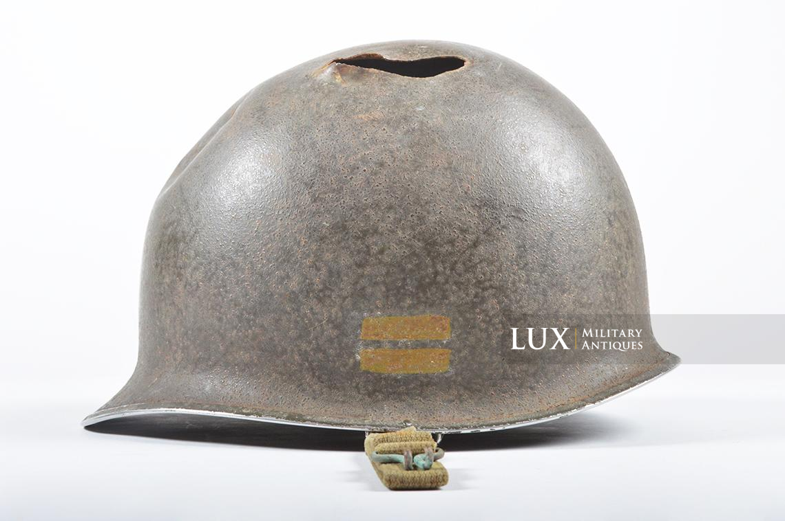 USM1 Lieutenants fixed bale battle damaged helmet, « French Liberation Army » - photo 8