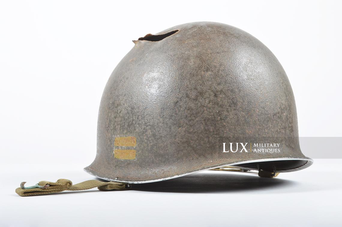 USM1 Lieutenants fixed bale battle damaged helmet, « French Liberation Army » - photo 9