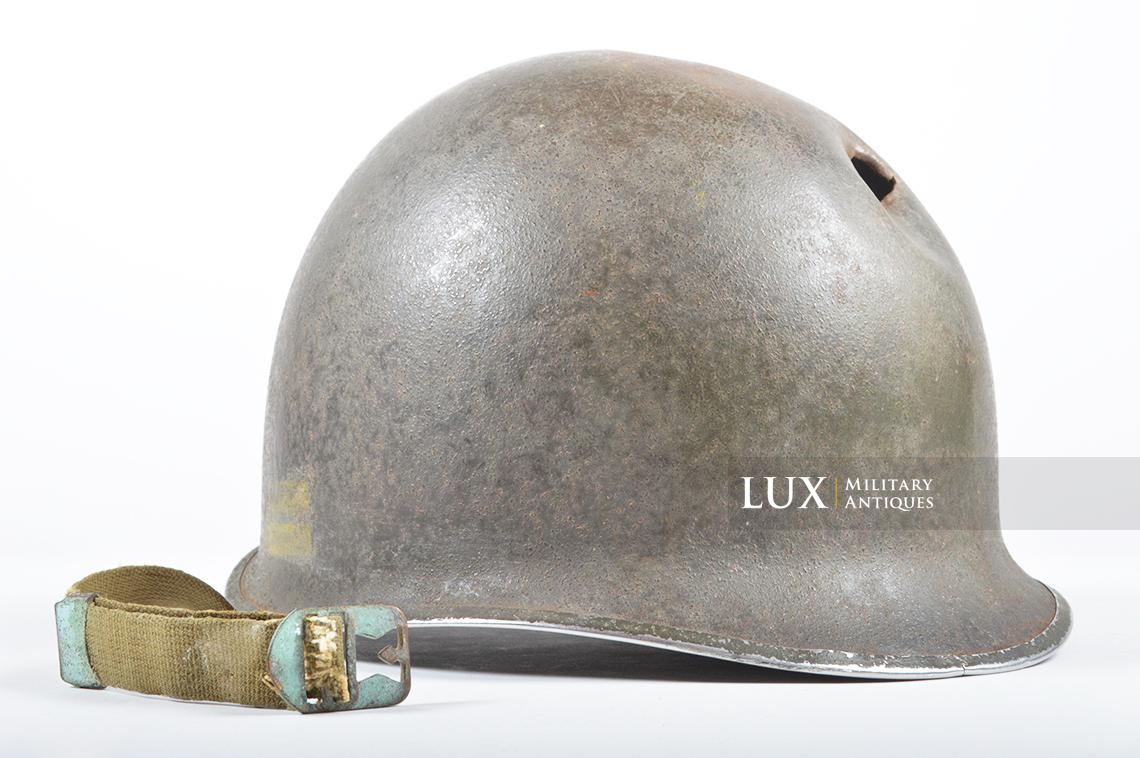 USM1 Lieutenants fixed bale battle damaged helmet, « French Liberation Army » - photo 13