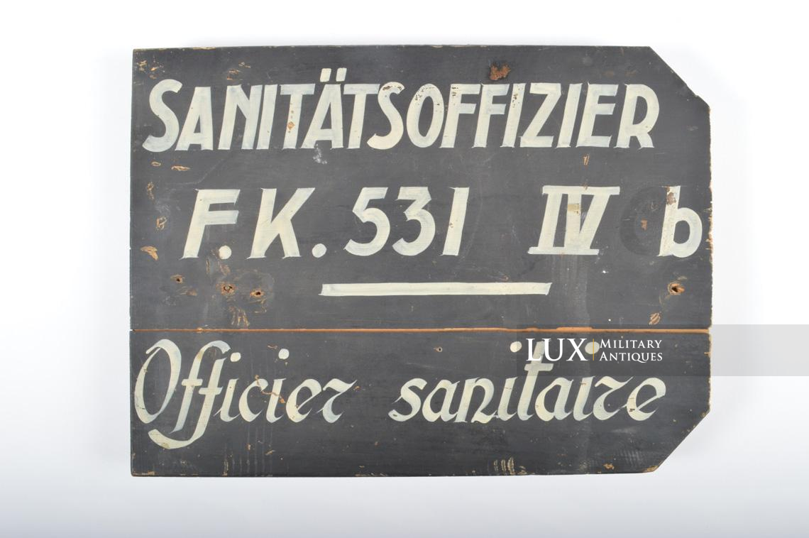 German Medical wooden sign, « Sanitätsoffizier F.K.531 » - photo 4