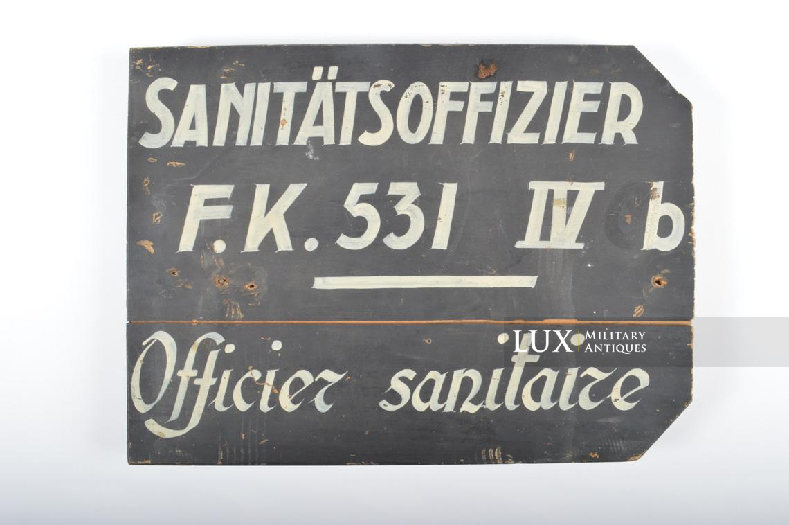 Panneau médical allemand, « Sanitätsoffizier F.K.531 » - photo 4