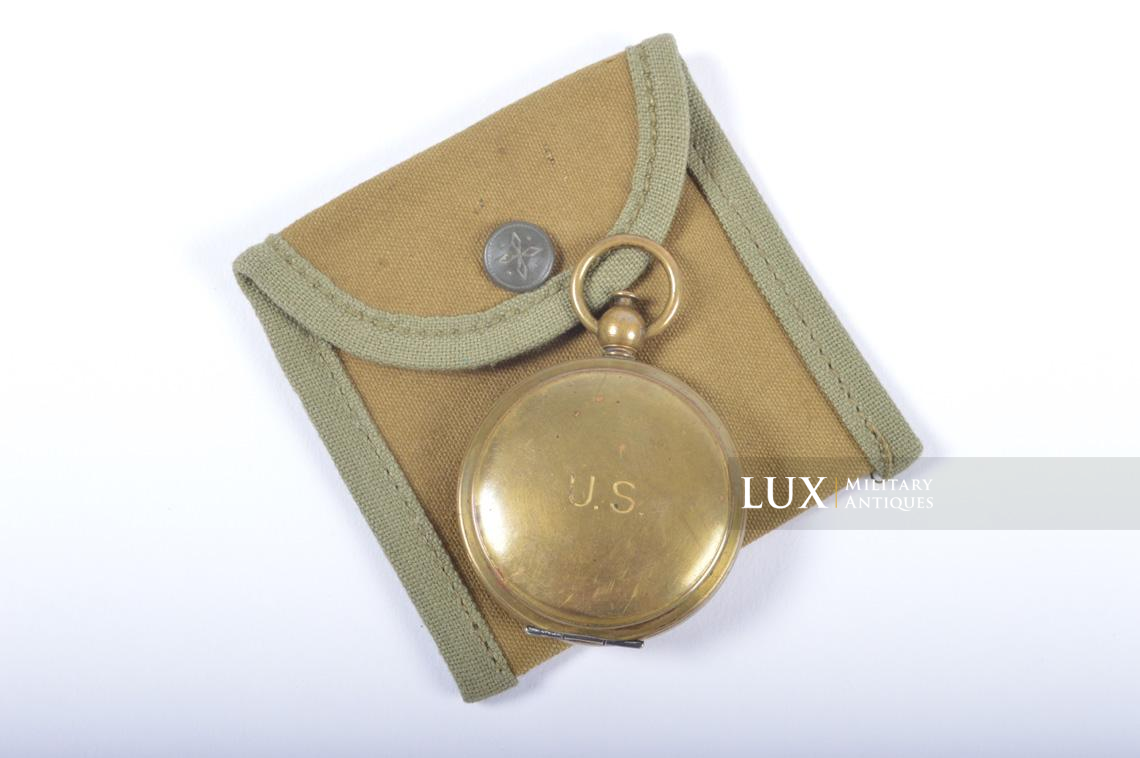 WWII early US compass with pouch, « Waltham » - photo 8