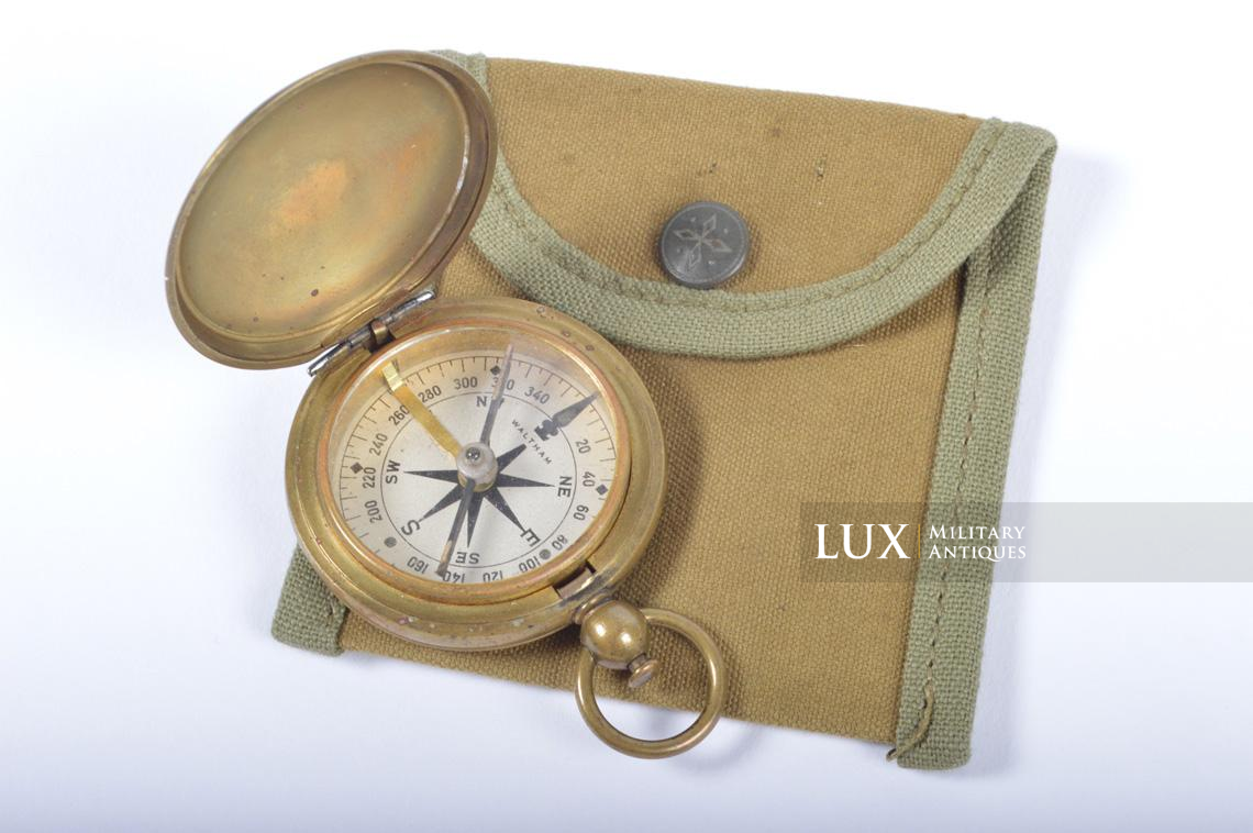 WWII early US compass with pouch, « Waltham » - photo 4