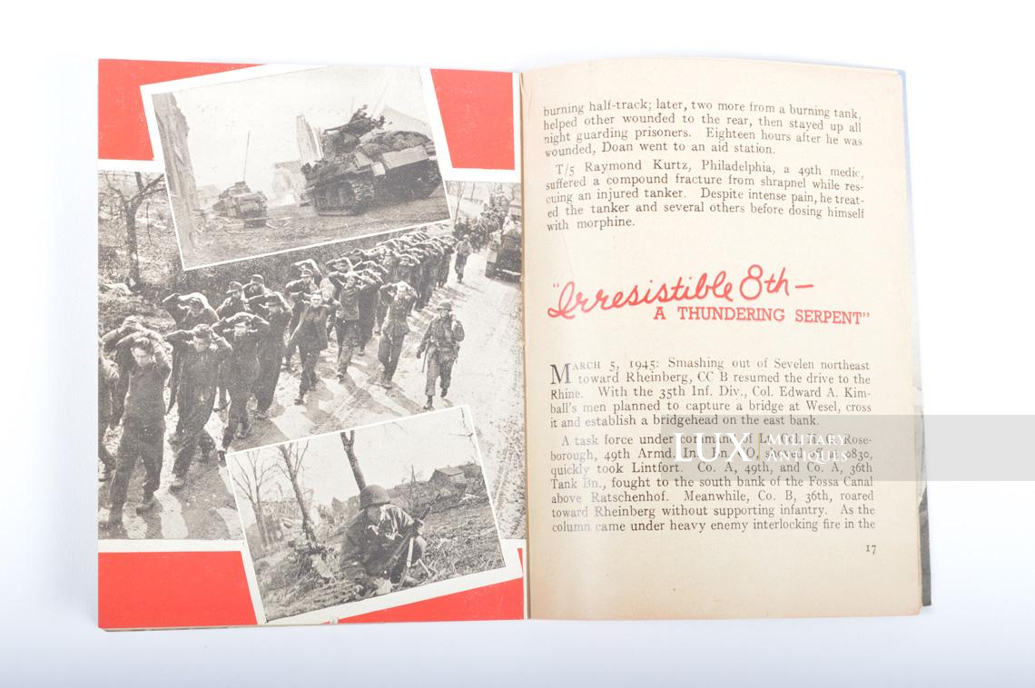 Livret historique de la 8th Armored Division & carte de félicitations « V-E » - photo 12