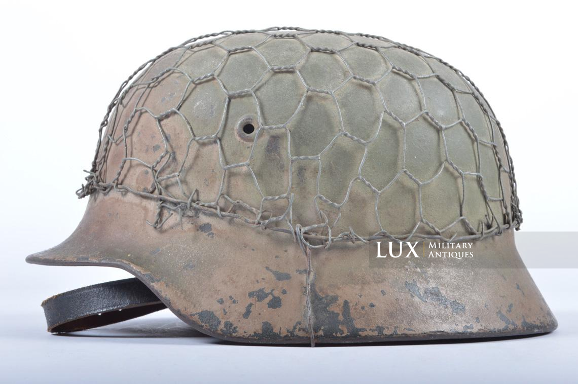 M40 Heer three-tone Normandy camouflage chicken wire helmet - photo 4