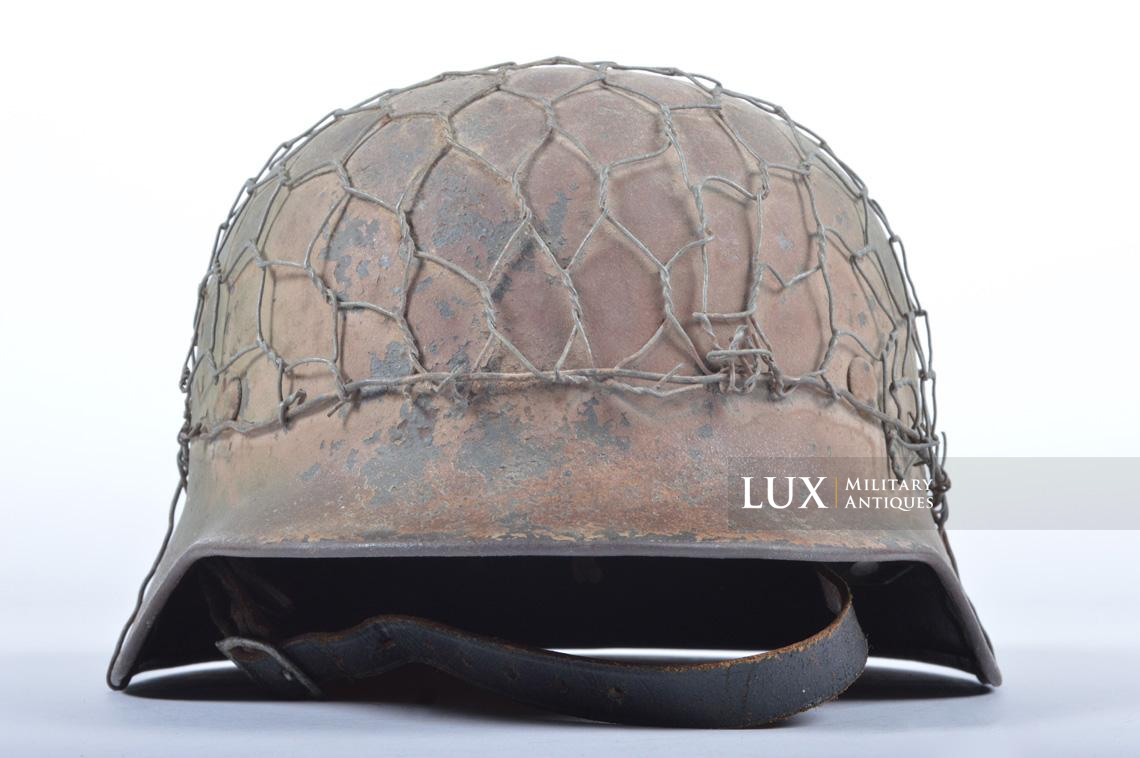 M40 Heer three-tone Normandy camouflage chicken wire helmet - photo 8