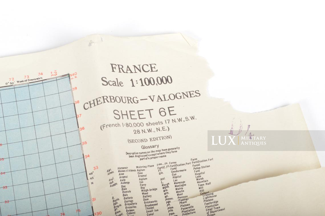 US Army D-DAY map, « CHERBOURG-VALOGNES », Normandy, 1943 - photo 7