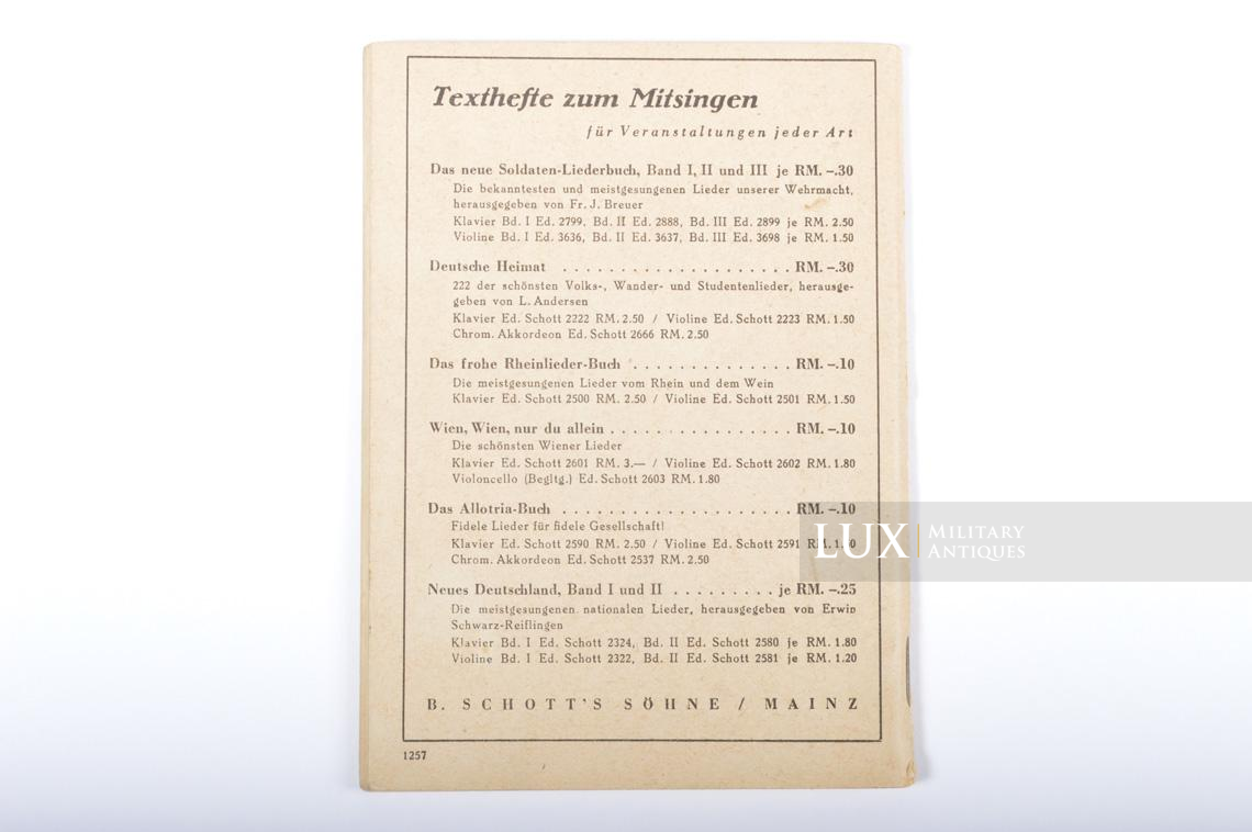 German Soldier's songs booklet « Das Neue Soldaten Liederbuch » - photo 10