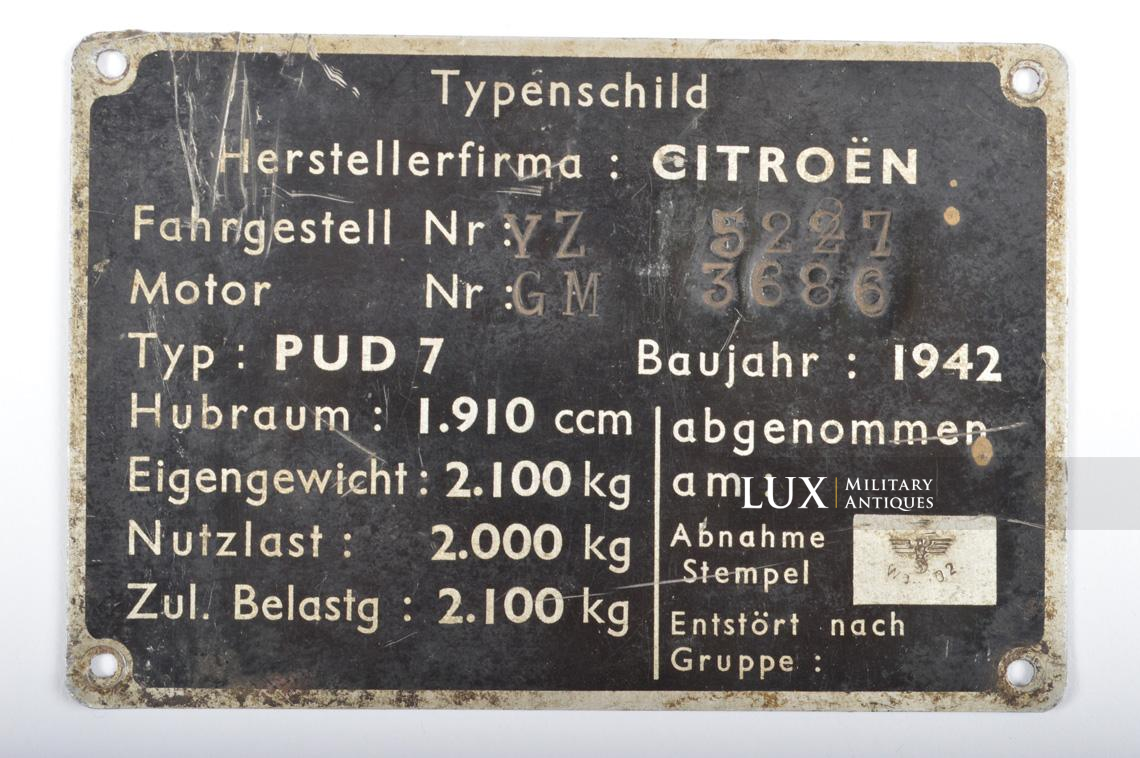 Citroën vehicle ID tag shield, « Typenschild » - photo 4
