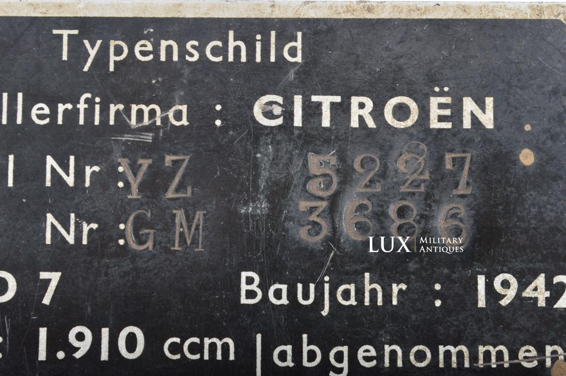 Citroën vehicle ID tag shield, « Typenschild » - photo 7
