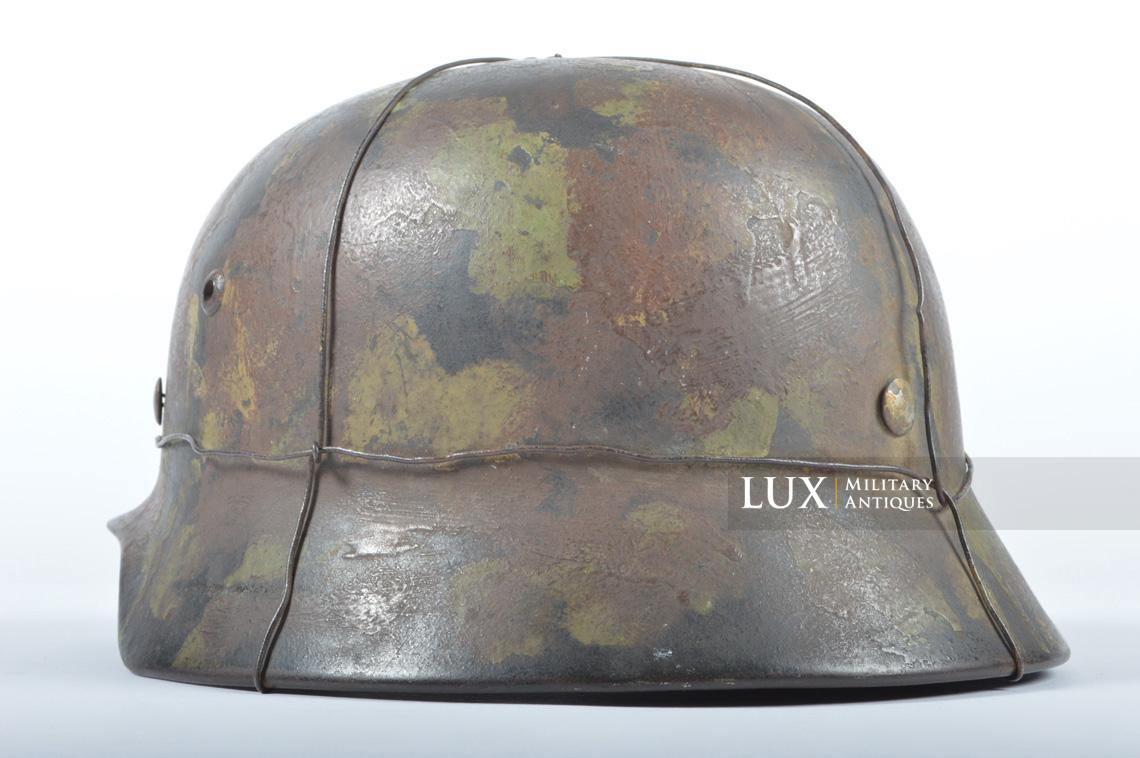 M35 Luftwaffe bailing wire three-tone brushed painted camouflage combat helmet, named - photo 13