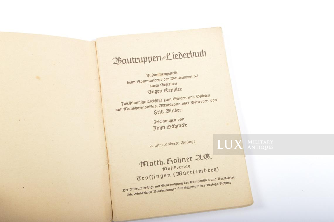German Soldier's songs booklet « Das Liederbuch der Bautruppen » - photo 7