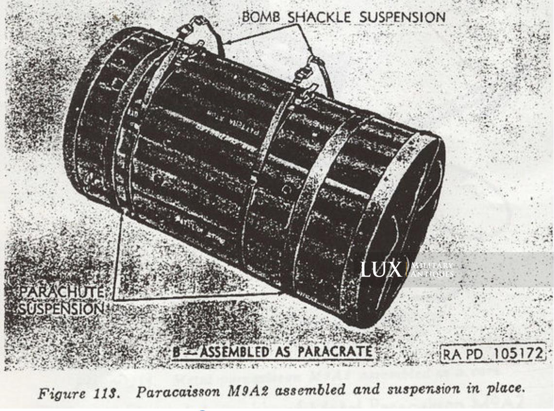 Container de largage US M9A2 « Paracaisson » pour obusier Howitzer - photo 9