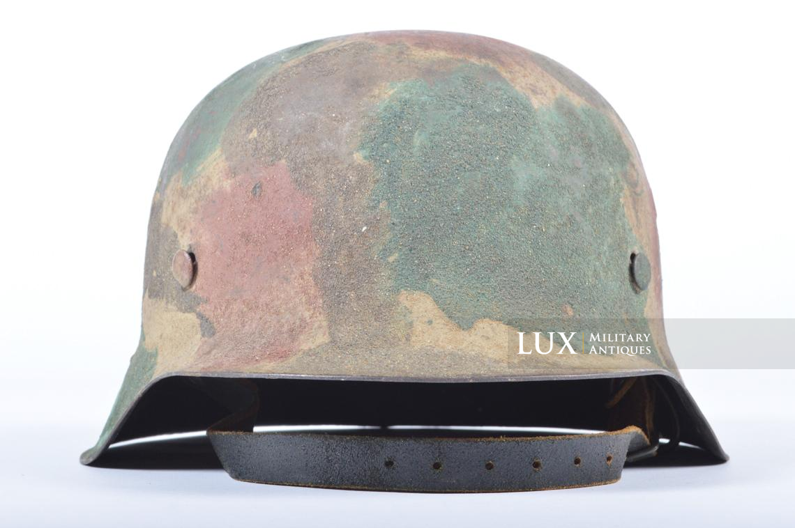 Rare M42 Kriegsmarine sand textured three-tone camouflage combat helmet, « Kustenatillerie » - photo 8