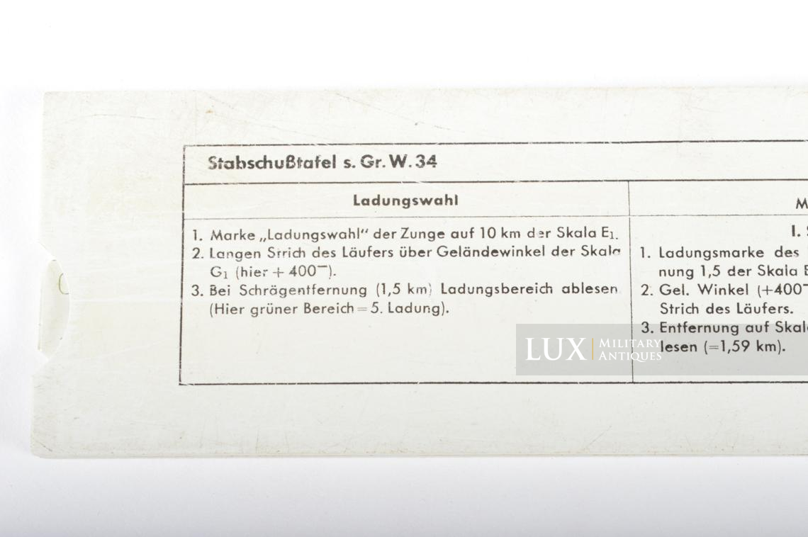 Règle à calcul de tirs de mortier allemand de 8 cm - photo 15