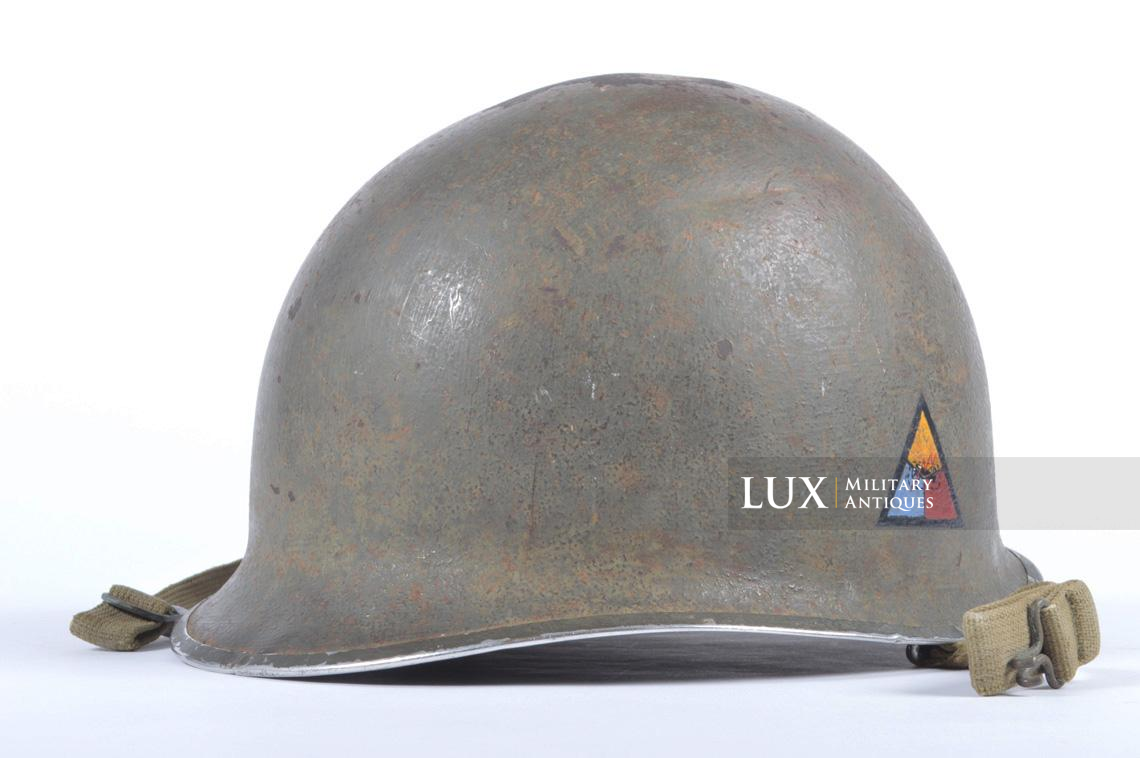 Identified USM1 3rd Armored Division fixed bale helmet, « Spearhead » - photo 13